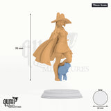 Lady Elara tabletop miniature (75mm Scale) - 96 mm tall, 60 mm base, 2+1 part assembly - DM Stash 3D print by Qumi
