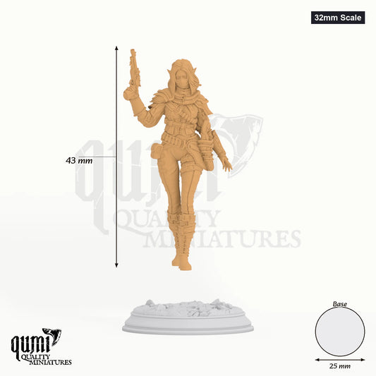 Lendara tabletop miniature (32mm Scale) - 43 mm tall, 25 mm base, 1+1 part assembly - DM Stash 3D print by Qumi