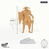 Champion Lizarin tabletop miniature (75mm Scale) - 100 mm tall, 60 mm base, 1+1 part assembly - DM Stash 3D print by Qumi