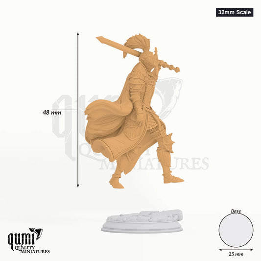 Lothar tabletop miniature (32mm Scale) - 48 mm tall, 25 mm base, 1+1 part assembly - DM Stash 3D print by Qumi