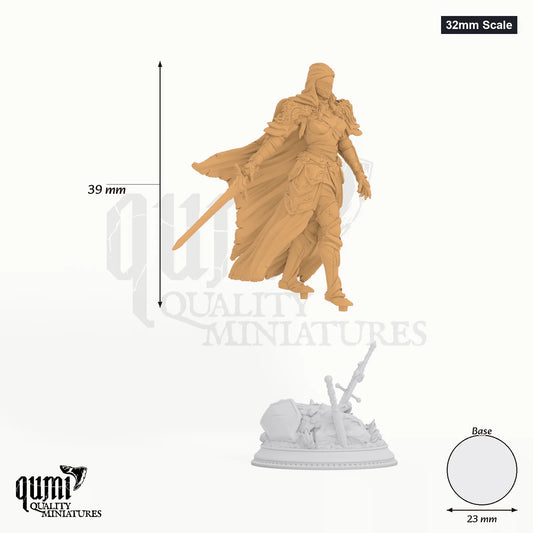 Lydia M tabletop miniature (32mm Scale) - 39 mm tall, 23 mm base, 1+1 part assembly - DM Stash 3D print by Qumi