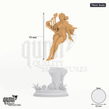 Bard Mabel tabletop miniature (75mm Scale) - 79 mm tall, 60 mm base, 1+1 part assembly - DM Stash 3D print by Qumi