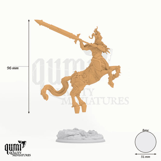 Warboss Magnus tabletop miniature - 96 mm tall, 51 mm base, 1+1 part assembly - DM Stash 3D print by Qumi