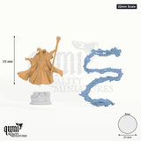 Merlin of Monmouth tabletop miniature (32mm Scale) - 55 mm tall, 25 mm base, 2+1 part assembly - DM Stash 3D print by Qumi