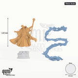 Merlin of Monmouth tabletop miniature (75mm Scale) - 130 mm tall, 60 mm base, 2+1 part assembly - DM Stash 3D print by Qumi
