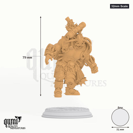 Muscles N Brains Tabletop-Miniatur (32mm Scale) - 79 mm hoch, 51 mm Base, 1 Körperteil + 1 Base - DM Stash 3D-Druck von Qumi