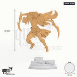 Irinax's Fangs tabletop miniature (32mm Scale) - 36 mm tall, 25 mm base, 1+1 part assembly - DM Stash 3D print by Qumi