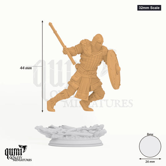 Nils tabletop miniature (32mm Scale) - 44 mm tall, 26 mm base, 1+1 part assembly - DM Stash 3D print by Qumi