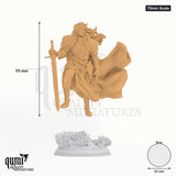 Prince Charming tabletop miniature (75mm Scale) - 100 mm tall, 60 mm base, 1+1 part assembly - DM Stash 3D print by Qumi