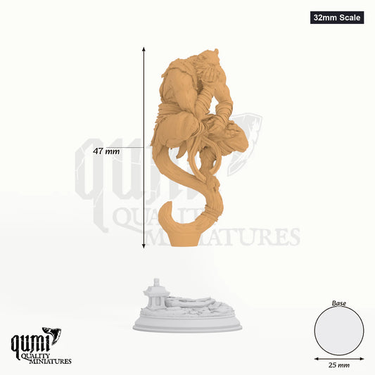 Humanoid Exotic Raiko of the Wardens Tabletop-Miniatur (32mm Scale) - 47 mm hoch, 25 mm Base - DM Stash 3D-Druck von Qumi