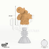 Dwarven Cannoneer Bust tabletop miniature - 69 mm tall, 47 mm base, 1+1 part assembly - DM Stash 3D print by Qumi