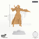 Exotic Female Spellcaster Saori tabletop miniature (32mm Scale) - 42 mm tall, 25 mm base - DM Stash 3D print by Qumi