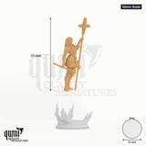 Sara tabletop miniature (32mm Scale) - 55 mm tall, 25 mm base, 1+1 part assembly - DM Stash 3D print by Qumi