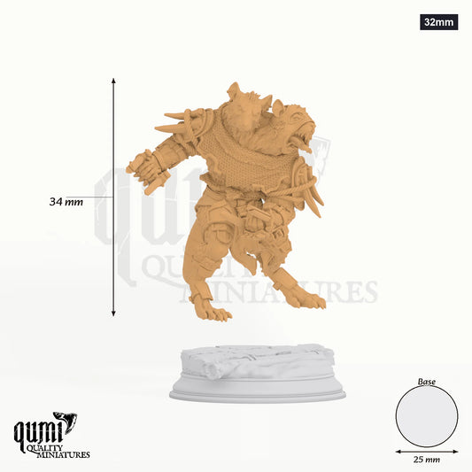 Scabbers Tabletop-Miniatur (32mm) - 34 mm hoch, 25 mm Base, 1 Körperteil + 1 Base - DM Stash 3D-Druck von Qumi