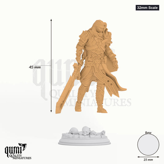 Ser Gaston tabletop miniature (32mm Scale) - 45 mm tall, 25 mm base, 1+1 part assembly - DM Stash 3D print by Qumi