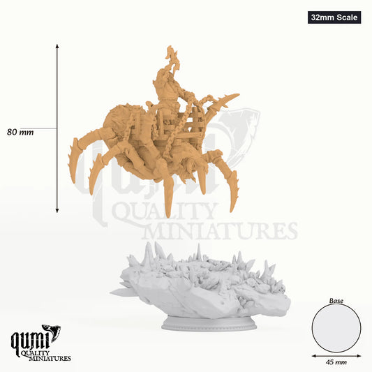 Spider Shiasirix Tabletop-Miniatur (32mm Scale) - 80 mm hoch, 45 mm Base, 1 Körperteil + 1 Base - DM Stash 3D-Druck von Qumi