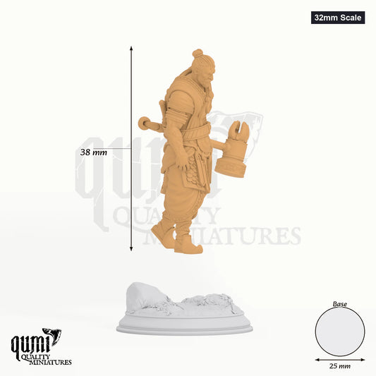 Sindan tabletop miniature (32mm Scale) - 38 mm tall, 25 mm base, 1+1 part assembly - DM Stash 3D print by Qumi