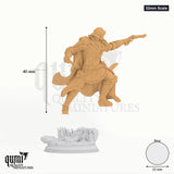 Sir Enidus tabletop miniature (32mm Scale) - 40 mm tall, 25 mm base, 1+1 part assembly - DM Stash 3D print by Qumi
