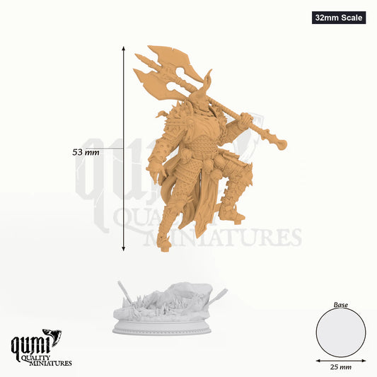 Skorn tabletop miniature (32mm Scale) - 53 mm tall, 25 mm base, 1+1 part assembly - DM Stash 3D print by Qumi