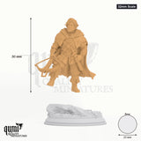 32mm Skalenansicht der gedruckten Resin Miniatur mit 25mm Base