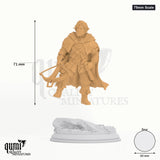 75mm Skalenansicht der gedruckten Resin Miniatur mit 60mm Base