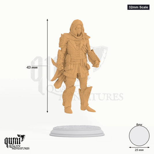 Sylvios tabletop miniature (32mm Scale) - 43 mm tall, 25 mm base, 1+1 part assembly - DM Stash 3D print by Qumi