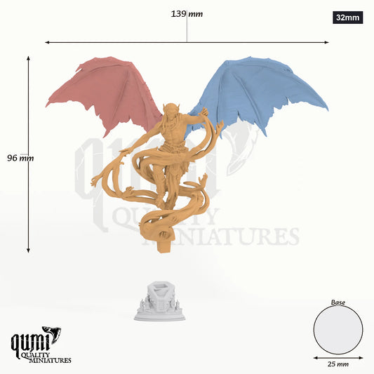 Elder Vampire Theldranax the Tabletop-Miniatur (32mm) - 96 mm hoch, 139 mm Spannweite - DM Stash 3D-Druck von Qumi
