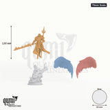 Tyrius the Reborn tabletop miniature (75mm Scale) - 205 mm tall, 60 mm base, 3+1 part assembly - DM Stash 3D print by Qumi
