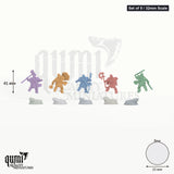 The Undead Dwarven Brothers tabletop miniature (Set of 5 / 32mm Scale) - 41 mm tall, 25 mm base - DM Stash 3D print by Qumi