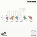 The Undead Dwarven Brothers tabletop miniature (Set of 5 / 75mm Scale) - 96 mm tall, 60 mm base - DM Stash 3D print by Qumi
