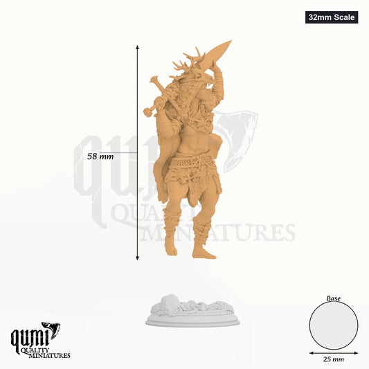 Exotic Fighter Aram Ra tabletop miniature (32mm Scale) - 58 mm tall, 25 mm base - DM Stash 3D print by Qumi