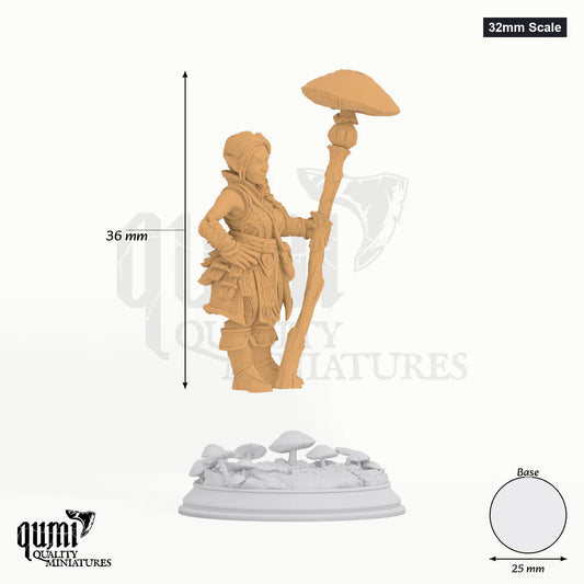 Halfling Druid Cordelia Tabletop-Miniatur (32mm Scale) - 36 mm hoch, 25 mm Base - DM Stash 3D-Druck von Qumi