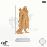 Humanoid Ranger Gelzik tabletop miniature (32mm) - 44 mm tall, 25 mm base, 1+1 part assembly - DM Stash 3D print by Qumi