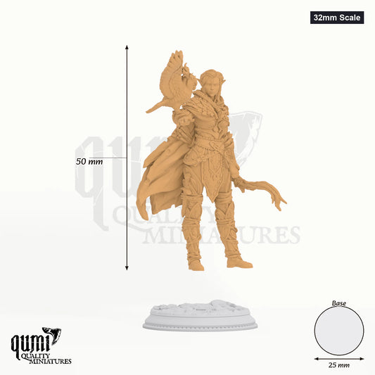 Jesmira tabletop miniature (32mm Scale) - 50 mm tall, 25 mm base, 1+1 part assembly - DM Stash 3D print by Qumi