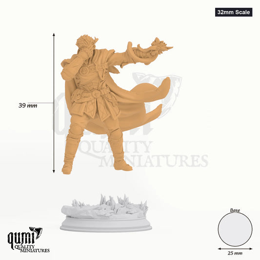 Varys Farseeker tabletop miniature (32mm Scale) - 39 mm tall, 25 mm base, 1+1 part assembly - DM Stash 3D print by Qumi