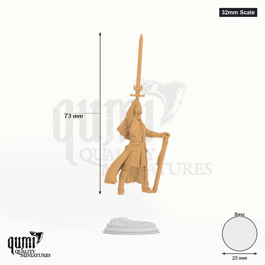 Vicar tabletop miniature (32mm Scale) - 73 mm tall, 25 mm base, 1+1 part assembly - DM Stash 3D print by Qumi
