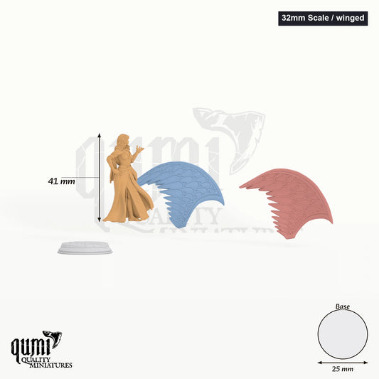 Vitria Tabletop-Miniatur (32mm Scale / winged) - 130 mm hoch, 137 mm Spannweite, 25 mm Base - DM Stash 3D-Druck von Qumi
