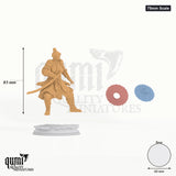 Assassin Yushin tabletop miniature (75mm Scale) - 156 mm tall, 60 mm base, 3+1 part assembly - DM Stash 3D print by Qumi