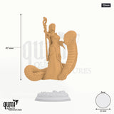 Zarya Sun Elf Snake Sorceress tabletop miniature (32mm) - 47 mm tall, 25 mm base - DM Stash 3D print by Qumi