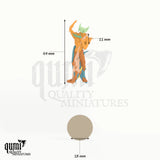 Dravak Wing of Hunger 32mm scale - colour-coded parts render, 66 mm tall, 7 body parts, 26 mm round base