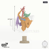 Dravak Wing of Hunger Miniature Bust 110mm - colour-coded parts render, 157 mm tall, 5 body parts, 64 mm round base