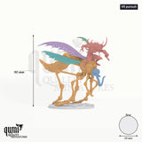 Dravon tabletop miniature (V5 pursuit) - 90 mm tall, 59 mm base, 7+1 part assembly - Rescale Miniatures 3D print by Qumi