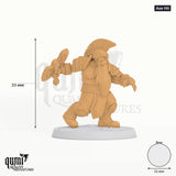 Dwarf Dwarf Warrior tabletop miniature (Axe Hit) - 33 mm tall, 31 mm base - Rescale Miniatures 3D print by Qumi