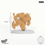 Dwarf Dwarf Warrior tabletop miniature (Axe Run) - 23 mm tall, 31 mm base - Rescale Miniatures 3D print by Qumi