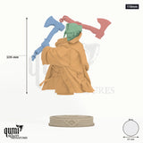 Edmund de Fronsac Miniature Bust 110mm - colour-coded parts render, 106 mm tall, 4 body parts, 65 mm round base