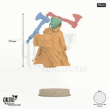 Edmund de Fronsac Miniature Bust 75mm - colour-coded parts render, 74 mm tall, 4 body parts, 46 mm round base