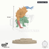 Tabletop Miniature - Edmund de Fronsac 32mm Scale / Solo - colour-coded parts render, 58 mm tall, 4 body parts, 68 mm round base