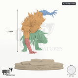 Tabletop Miniature - Edmund de Fronsac XL Scale / Solo - colour-coded parts render, 175 mm tall, 4 body parts, 203 mm round base