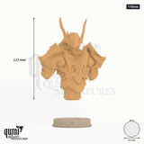 Emissary of the Gods Miniature Bust 110mm - colour-coded parts render, 133 mm tall, 1 body part, 65 mm round base