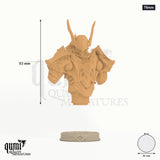 Emissary of the Gods Miniature Bust 75mm - colour-coded parts render, 93 mm tall, 1 body part, 46 mm round base